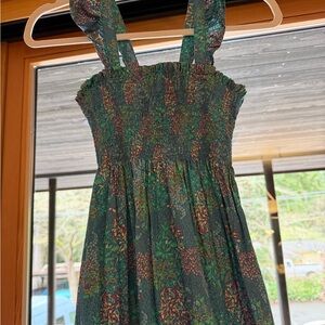 Tea Collection Green Floral Kids Dress